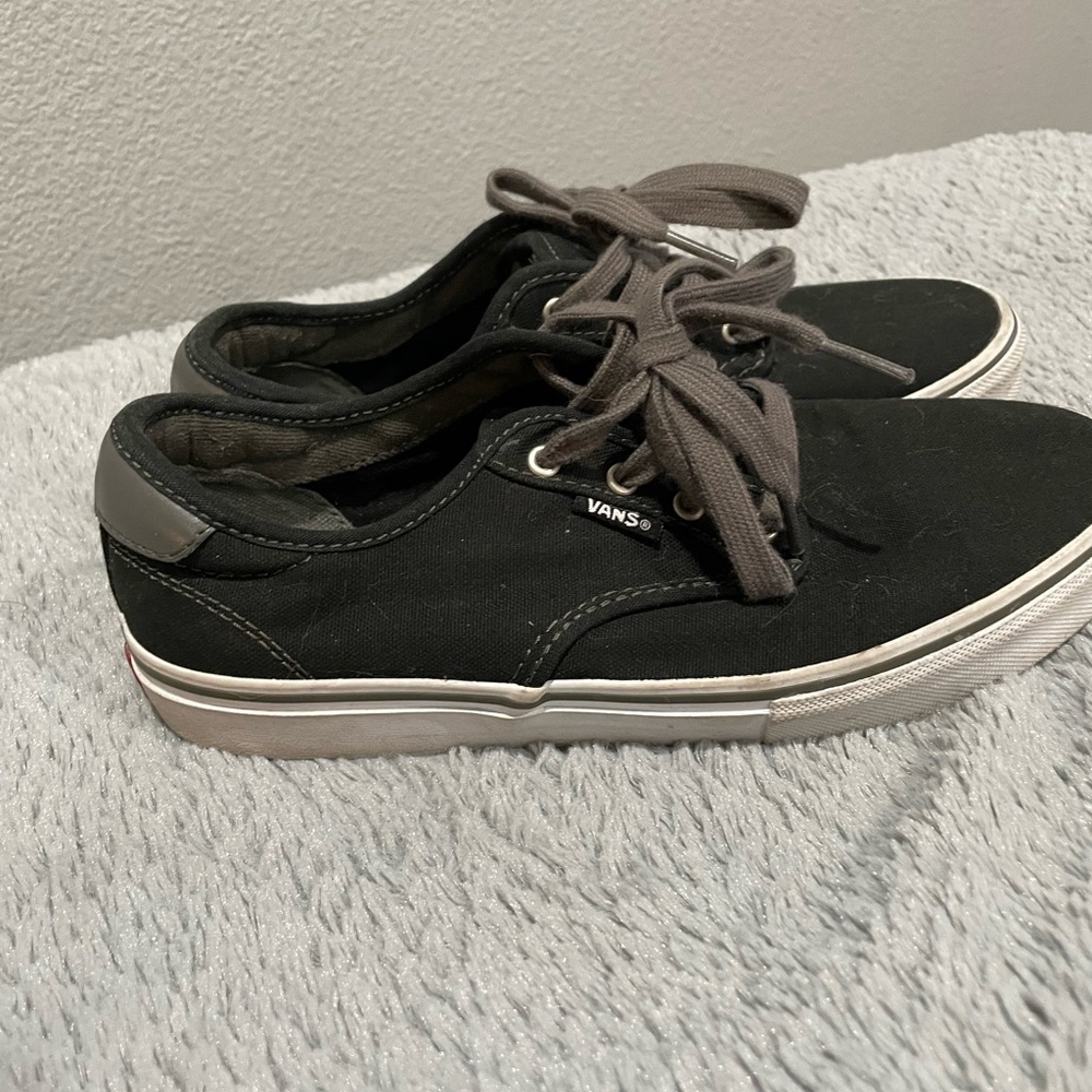 Black Lace Tie Vans